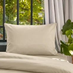 Federa cuscino letto rettangolare lyocell Tencel™ lavato (50 x 80 cm) Olivia Beige pampa