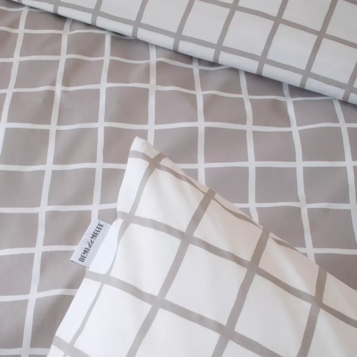 Federa cuscino letto rettangolare percalle di cotone (50 x 70 cm) Max Grigia