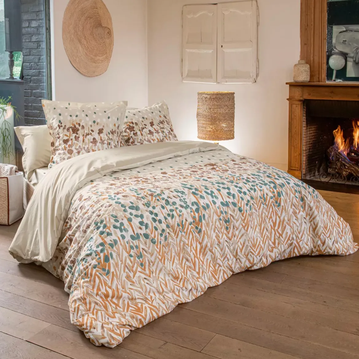 Federa cuscino quadrata in cotone (65 x 65 cm) Evasion Multicolore