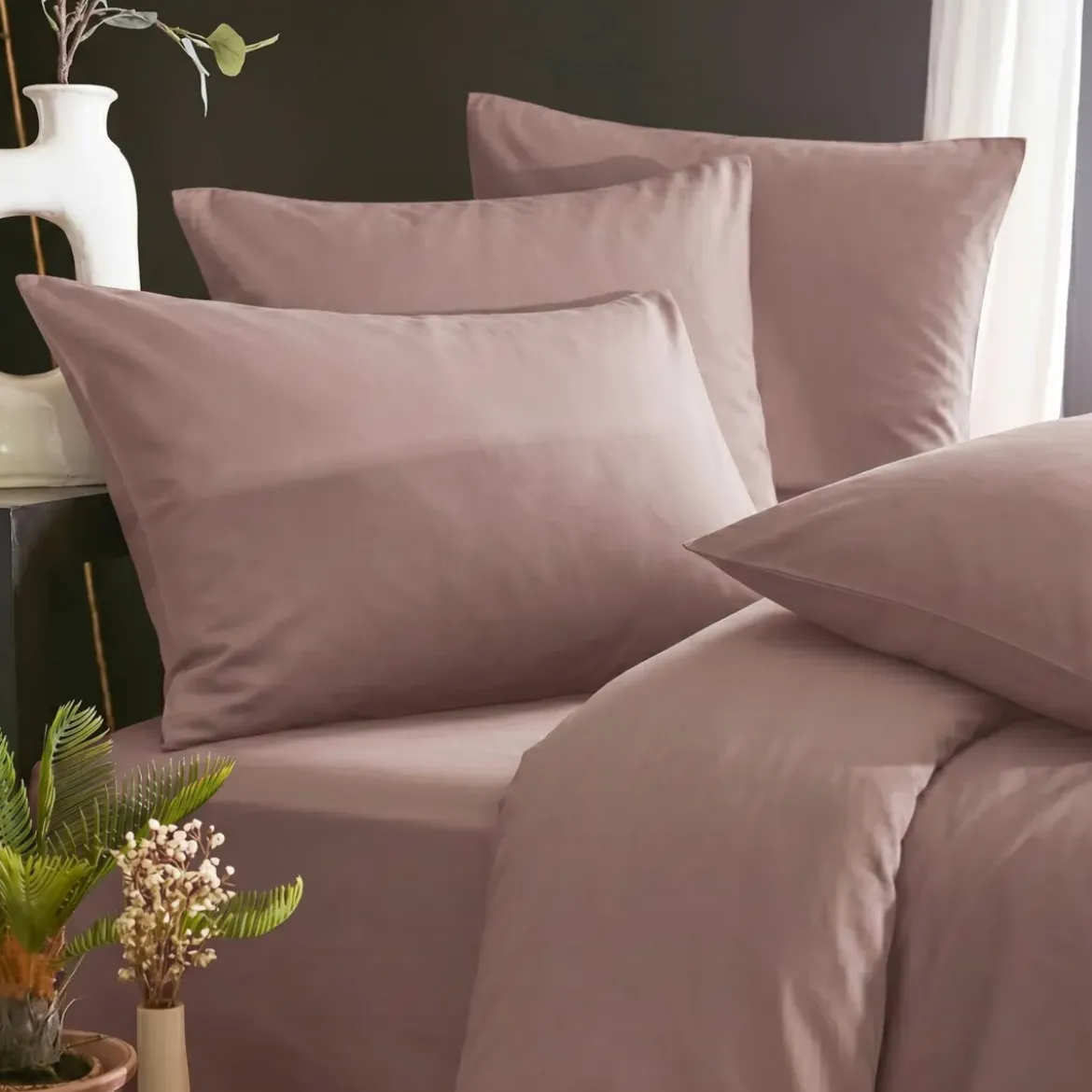 Federa per cuscino a rullo in lyocell Tencel™ lavato (27 x 185 cm) Olivia Rosa blush