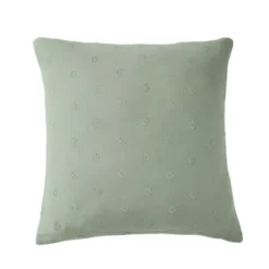 Federa per cuscino letto quadrata in garza di cotone (60 x 60 cm) Gaïa Boho Verde eucalipto