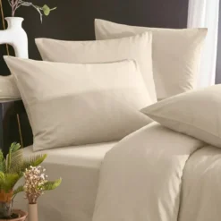 Federa per cuscino letto quadrata in lyocell Tencel™ lavato (63 x 63 cm) Olivia Beige pampa