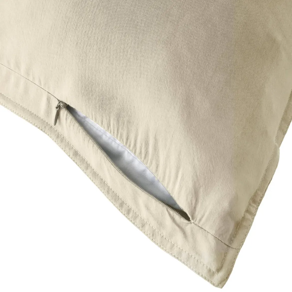Federa per cuscino letto quadrata in lyocell Tencel™ lavato (63 x 63 cm) Olivia Beige pampa