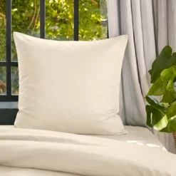 Federa per cuscino letto quadrata in lyocell Tencel™ lavato (63 x 63 cm) Olivia Beige pampa