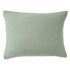 Federa per cuscino letto rettangolare in garza di cotone (50 x 70 cm) Gaïa Chic Verde eucalipto