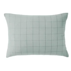Federa per cuscino letto rettangolare in garza di cotone (50 x 70 cm) Gaia Match Verde eucalipto
