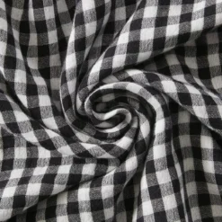 Federa per cuscino quadrata in garza di cotone (60 x 60 cm) Gaïa vichy Nera