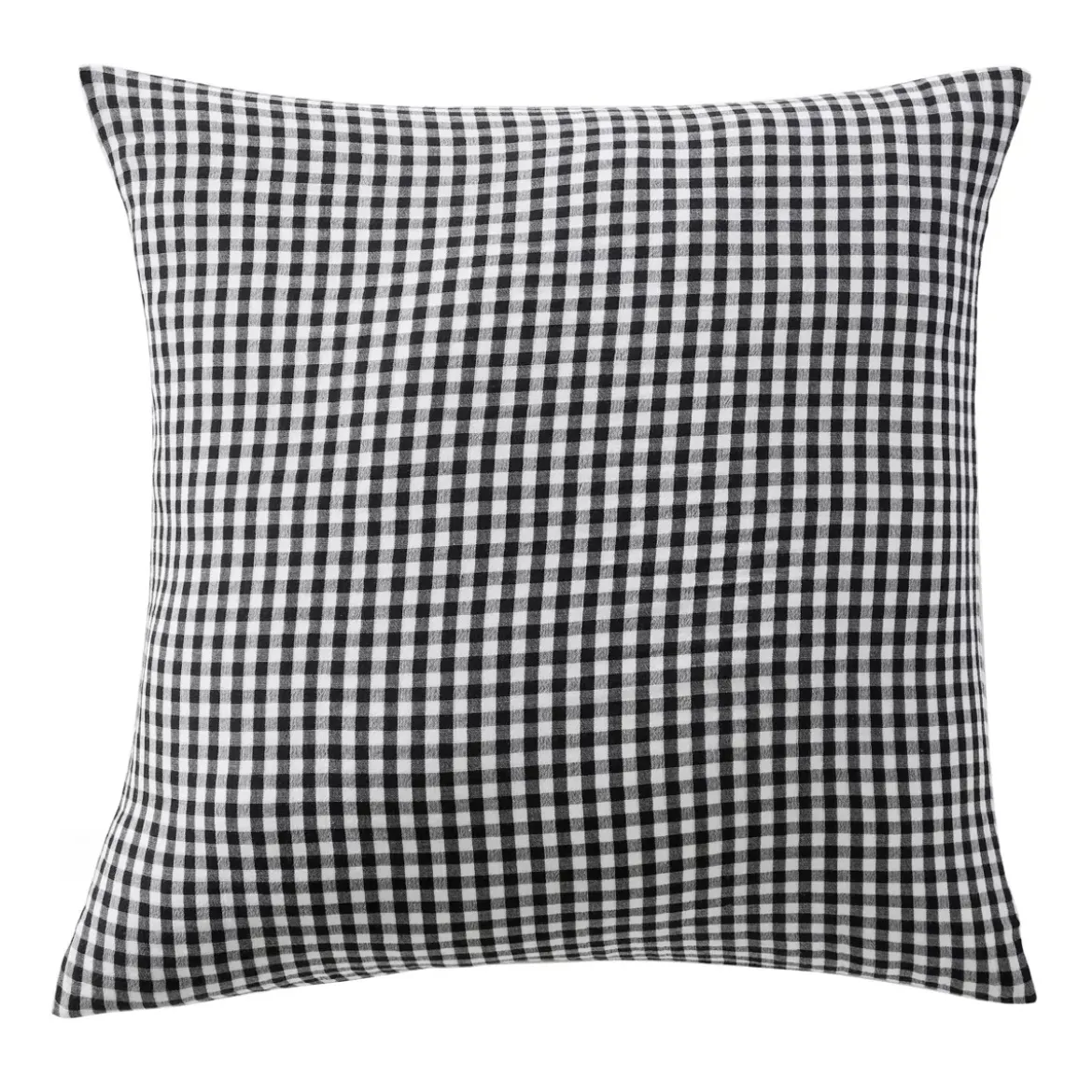 Federa per cuscino quadrata in garza di cotone (60 x 60 cm) Gaïa vichy Nera