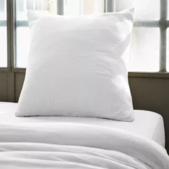 Federa per cuscino quadrato in garza di cotone (80 x 80 cm) Gaïa Bianco chantilly