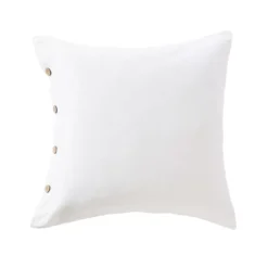 Federa per cuscino quadrato in percalle di cotone (65 x 65 cm) Diane Bianco
