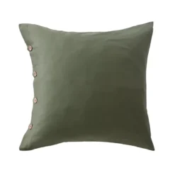 Federa per cuscino quadrato in percalle di cotone (65 x 65 cm) Diane Verde Rosmarino