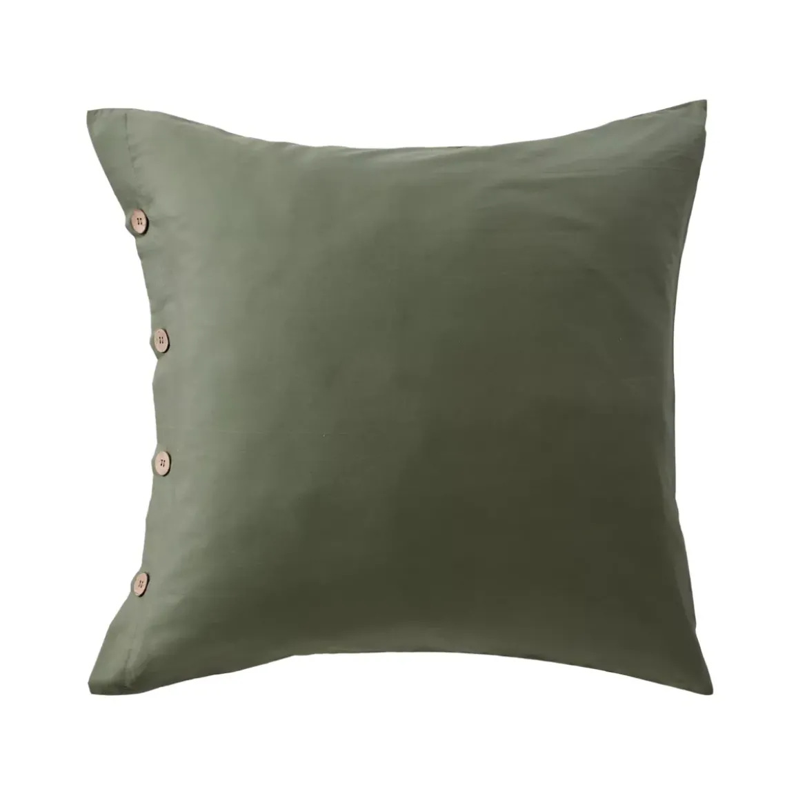 Federa per cuscino quadrato in percalle di cotone (65 x 65 cm) Diane Verde Rosmarino