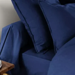 Federa per cuscino rettangolare flanella di cotone (50 x 70 cm) Nina Blu navy