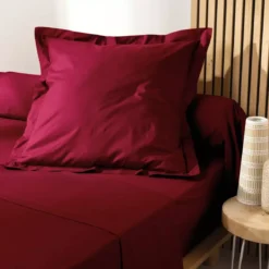 Federa quadrata cotone bio (63 x 63 cm) Biolina Bordeaux