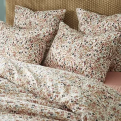 Federa quadrata garza di cotone (60 x 60 cm) Constance Beige pampa
