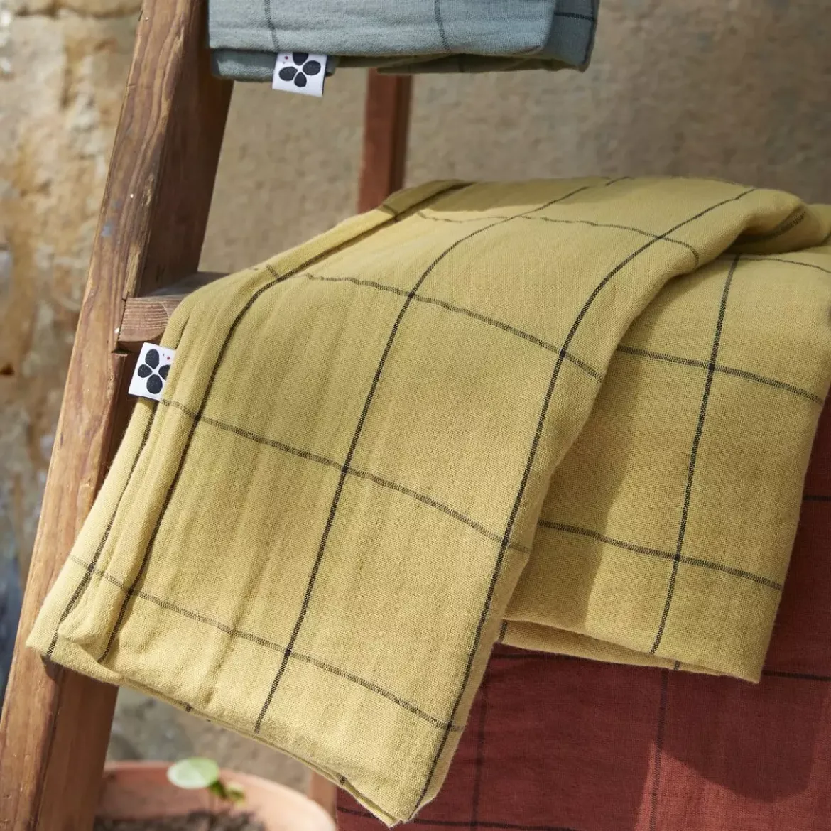 Federa quadrata garza di cotone (60 cm) Gaïa Match Grigio nuvola