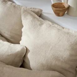 Federa quadrata lino lavato (80 cm) Louise Beige