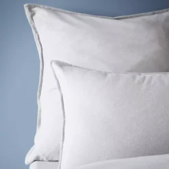 Federa rettangolare flanella di cotone (50 x 70 cm) Théa Grigio chiaro