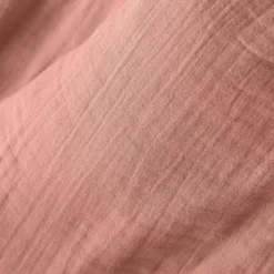 Federa rettangolare garza di cotone (L80 cm) Gaïa Rosa pesca