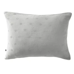 Federa rettangolare garza di cotone (70 cm) Gaïa Boho Grigio nuvola
