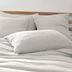 Federa rettangolare garza di cotone (70 cm) Gaïa Boho Grigio nuvola