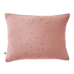 Federa rettangolare garza di cotone (70 cm) Gaïa Chic Rosa pesca