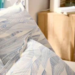 Federa rettangolare in cotone lavato (50 x 70 cm) Onde Blu