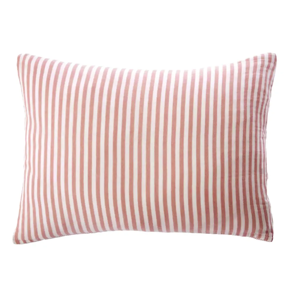 Federa rettangolare in garza di cotone (50 x 70 cm) Gaïa righe Albicocca