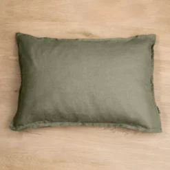 Federa rettangolare lino lavato (70 cm) Louise Verde rosmarino