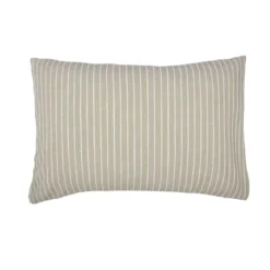Federa rettangolare reversibile in cotone testurizzato e percale (50 x 80 cm) Alice Ecru