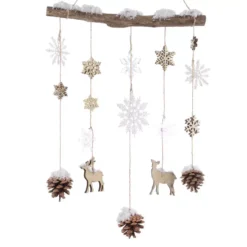 Fiocchi di Natale da appendenre legno (75 cm) Fiocchi Naturale