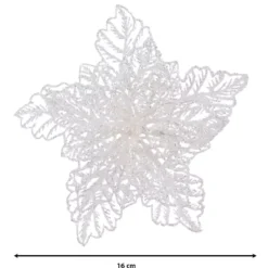 Fiore di Natale paillette a clips Bianco
