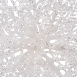 Fiore di Natale paillette a clips Bianco