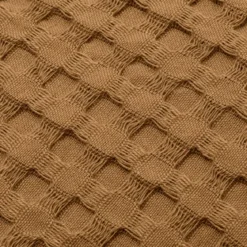 Fodera cuscino quadrata cotone nido d'ape (40 x 40 cm) Maya Camel