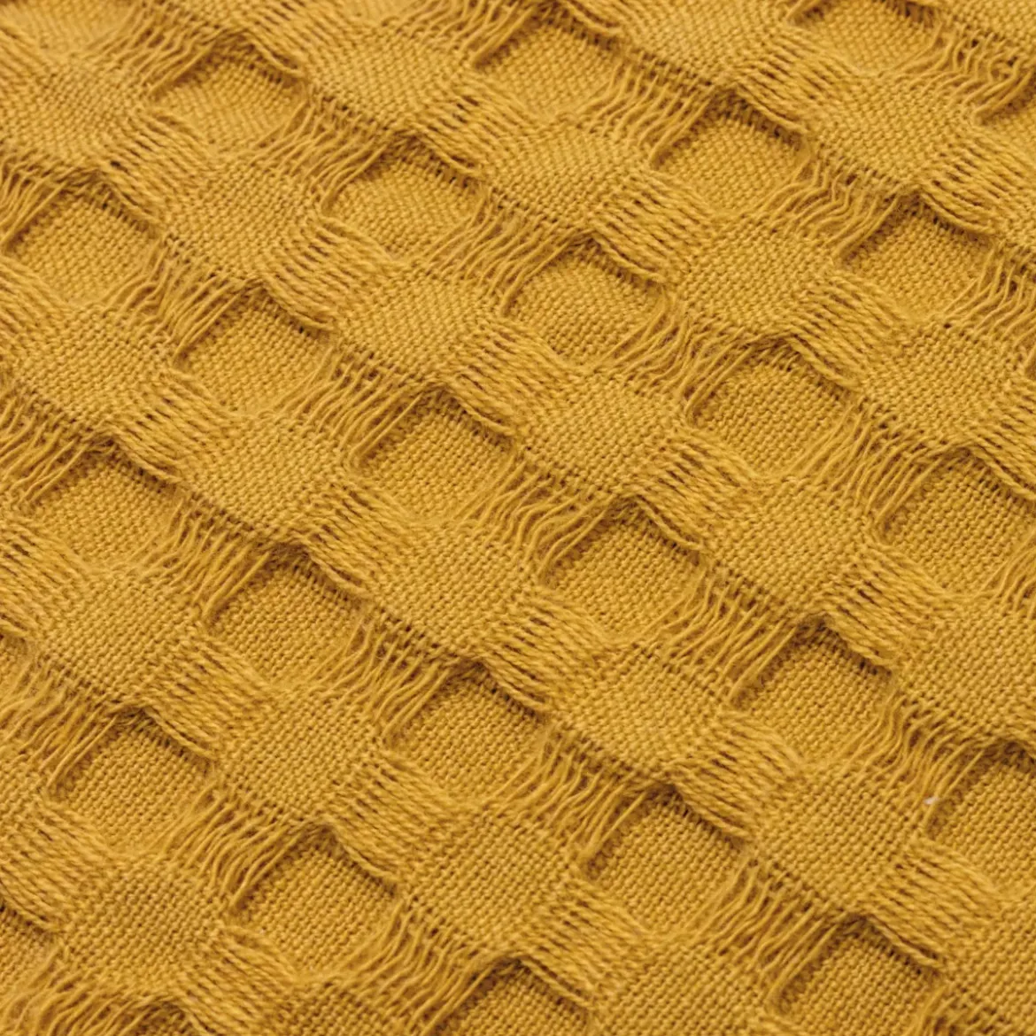Fodera cuscino rettangolare cotone nido d'ape (30 x 50 cm) Maya Giallo zafferano