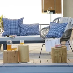 Fodera per cuscino da esterno quadrata (60 x 60 cm) Vickie Blu notte