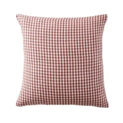 Fodera per cuscino quadrata in doppia garza di cotone (60 x 60 cm) Gaïa vichy Terracotta