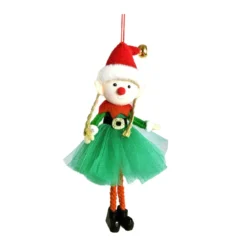 Folletto buffone da appendere (H20 cm) Ragazzina e campanello