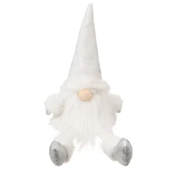 Folletto di Natale seduto (H46 cm) Nordico Bianco