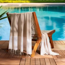 Fouta cotone riciclato (100 x 200 cm) Oceano Beige