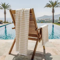 Fouta doppio cotone e spugna (180 x 180 cm) Sabbia Beige