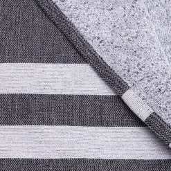 Fouta in cotone riciclato con fodera in spugna (100 x 200 cm) Coralia Nera