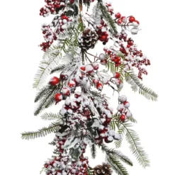 Ghirlanda decorata Bacche brinate Rosso