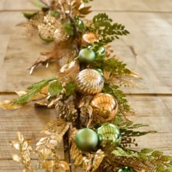 Ghirlanda decorativa (150 cm) Majesty Verde e oro