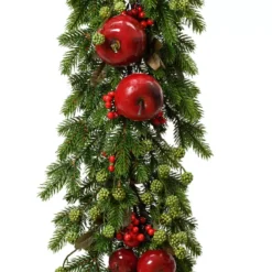 Ghirlanda di abete (180 cm) Mele dolci Rosso