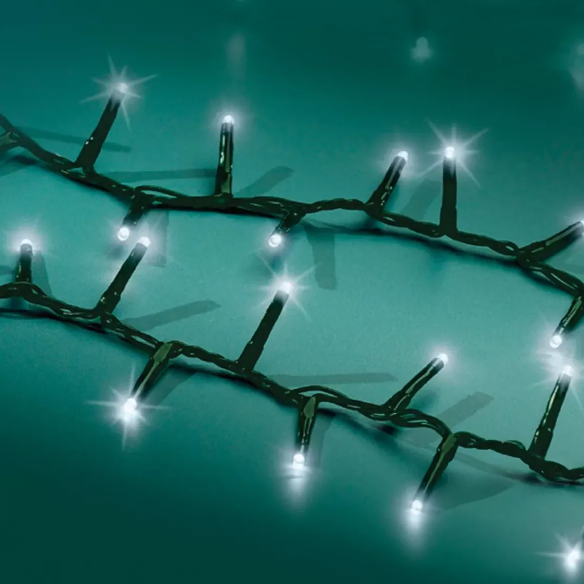 Ghirlanda di luci 60 m 3000 LED cavo verde NewLuxe Bianco freddo