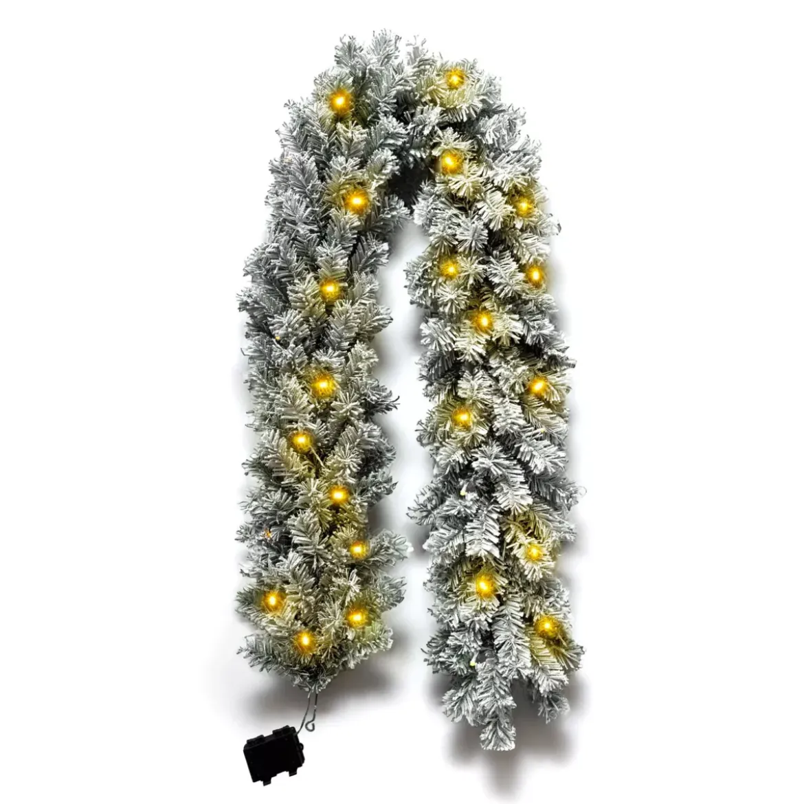 Ghirlanda luminosa di abete (180 cm - D25) Royal Verde innevato e bianco caldo