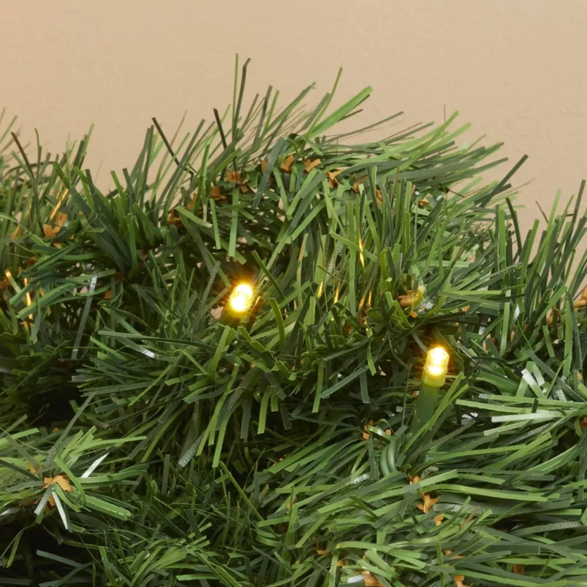 Ghirlanda luminosa di abete (180 cm - D25) Reale Verde e bianco caldo