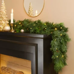 Ghirlanda luminosa di abete (300 cm - D25) Edmonton Verde e bianco caldo
