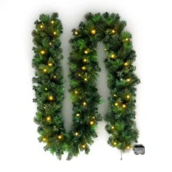 Ghirlanda luminosa di abete (300 cm - D25) Edmonton Verde e bianco caldo